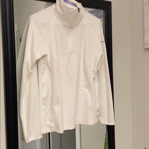 Columbia white fleece 1/2 zip pull over sweater M